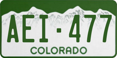 CO license plate AEI477