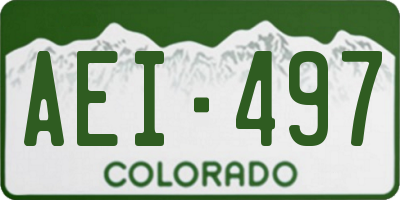 CO license plate AEI497