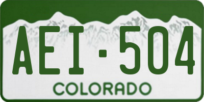 CO license plate AEI504