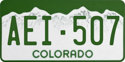 CO license plate AEI507