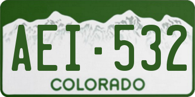 CO license plate AEI532