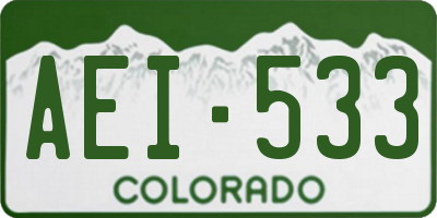 CO license plate AEI533