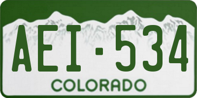 CO license plate AEI534