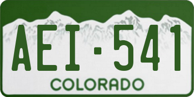 CO license plate AEI541