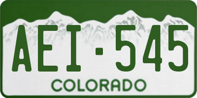 CO license plate AEI545
