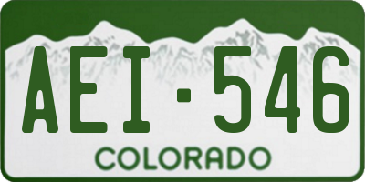 CO license plate AEI546