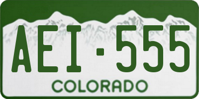 CO license plate AEI555