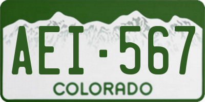 CO license plate AEI567