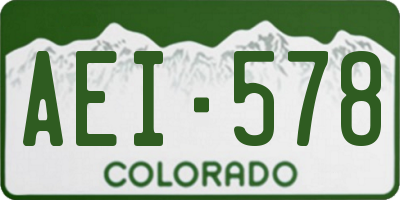 CO license plate AEI578