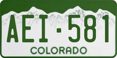 CO license plate AEI581