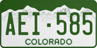 CO license plate AEI585