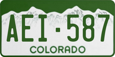 CO license plate AEI587