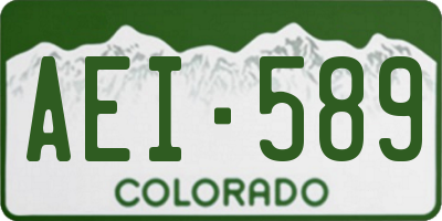 CO license plate AEI589