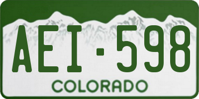 CO license plate AEI598