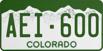CO license plate AEI600