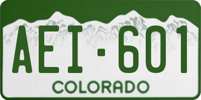 CO license plate AEI601
