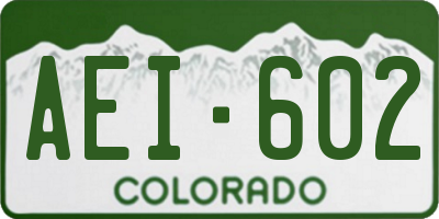 CO license plate AEI602