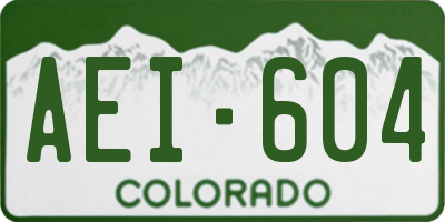 CO license plate AEI604