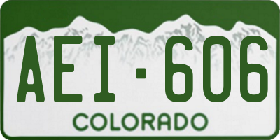CO license plate AEI606