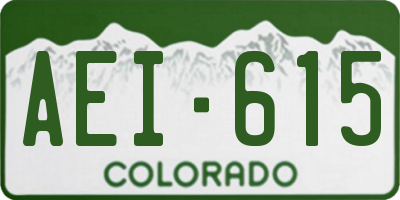 CO license plate AEI615