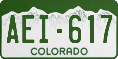 CO license plate AEI617