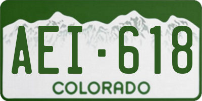 CO license plate AEI618