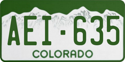 CO license plate AEI635