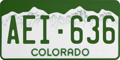 CO license plate AEI636