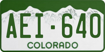 CO license plate AEI640