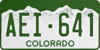 CO license plate AEI641