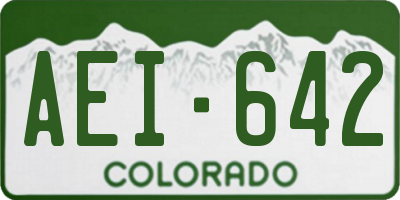 CO license plate AEI642