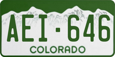 CO license plate AEI646