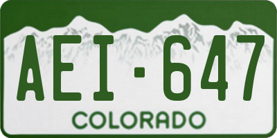 CO license plate AEI647