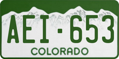 CO license plate AEI653