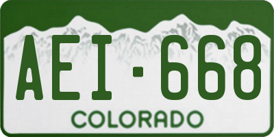CO license plate AEI668