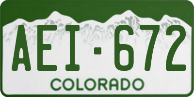 CO license plate AEI672