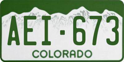 CO license plate AEI673