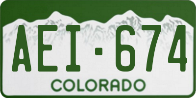 CO license plate AEI674
