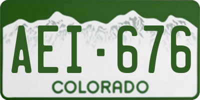 CO license plate AEI676