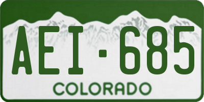 CO license plate AEI685