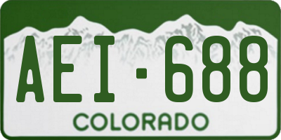 CO license plate AEI688