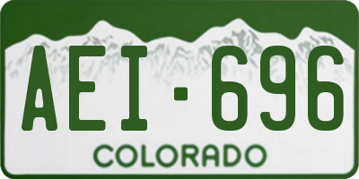 CO license plate AEI696