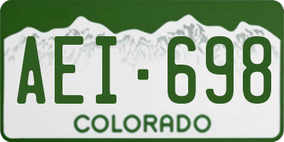 CO license plate AEI698