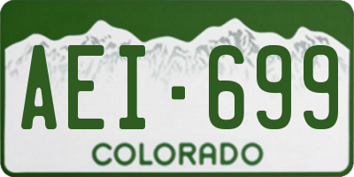 CO license plate AEI699