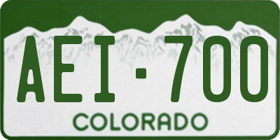 CO license plate AEI700