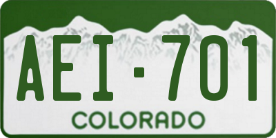 CO license plate AEI701