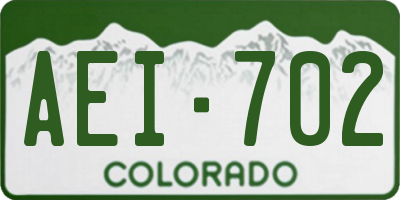 CO license plate AEI702