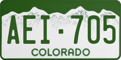 CO license plate AEI705