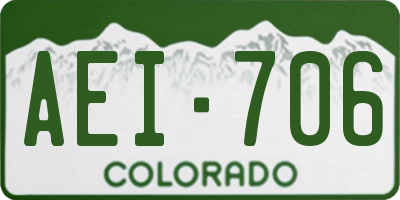CO license plate AEI706