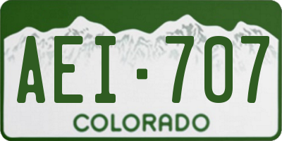 CO license plate AEI707